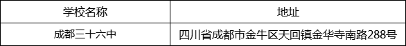 成都市成都三十六中地址在哪里？