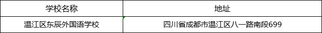 成都市溫江區(qū)東辰外國語學(xué)校地址在哪里？