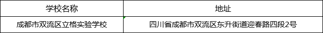 成都市雙流區(qū)立格實驗學校地址在哪里？