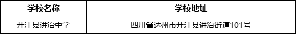 達(dá)州市開(kāi)江縣講治中學(xué)學(xué)校地址在哪里？