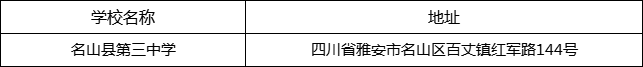 雅安市名山縣第三中學(xué)地址在哪里？