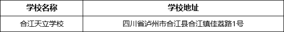 瀘州市合江天立學校地址在哪里？
