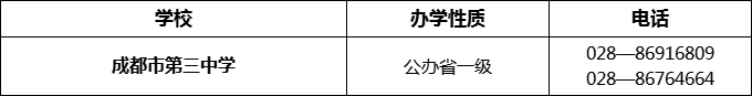 2024年成都市第三中學(xué)招辦電話是多少？
