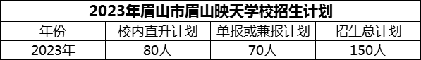 2024年眉山市眉山映天學(xué)校招生計劃是多少？