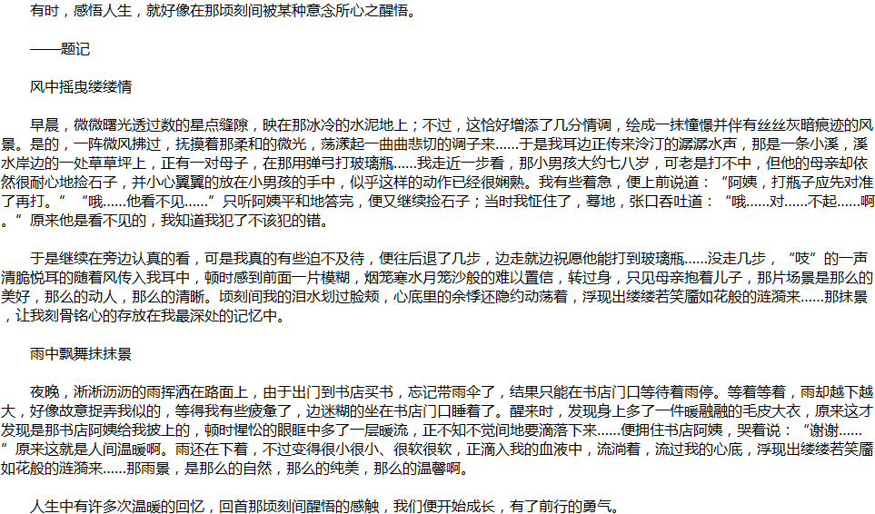 2020年中考滿分作文說明文參考范文：那時(shí)，我淚流滿面
