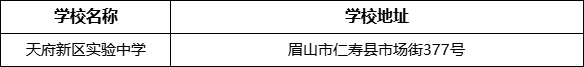 眉山市天府新區(qū)實(shí)驗(yàn)中學(xué)學(xué)校地址在哪里？