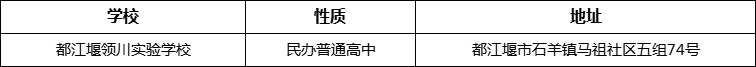 成都市都江堰領川實驗學校地址在哪里？